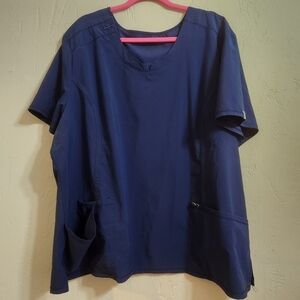 2 Cherokee Infinity Short Sleeve Navy Blue Scrub Tops With Pockets Size 4xl